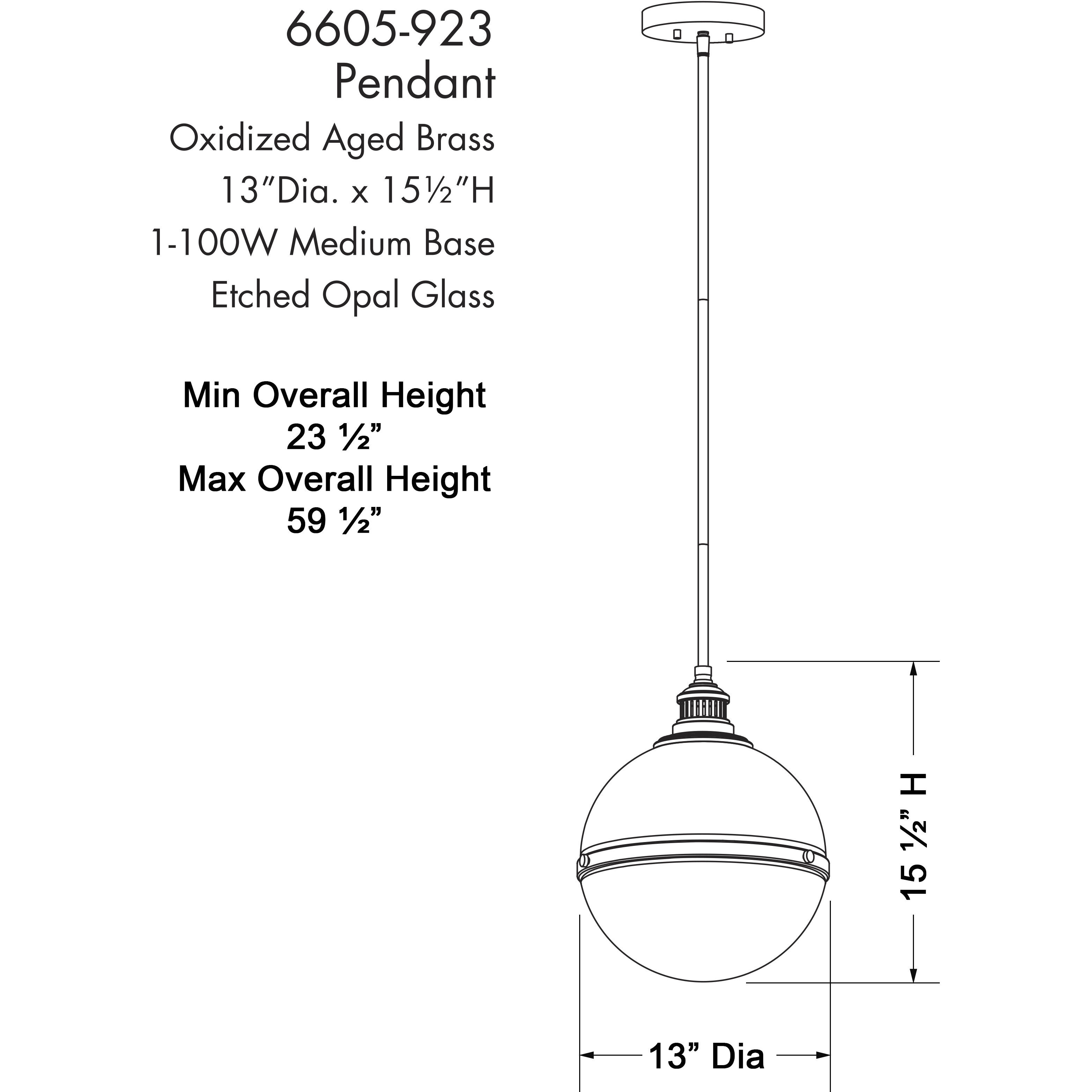 Vorey 1 Light 13 inch Oxidized Aged Brass Pendant Ceiling Light